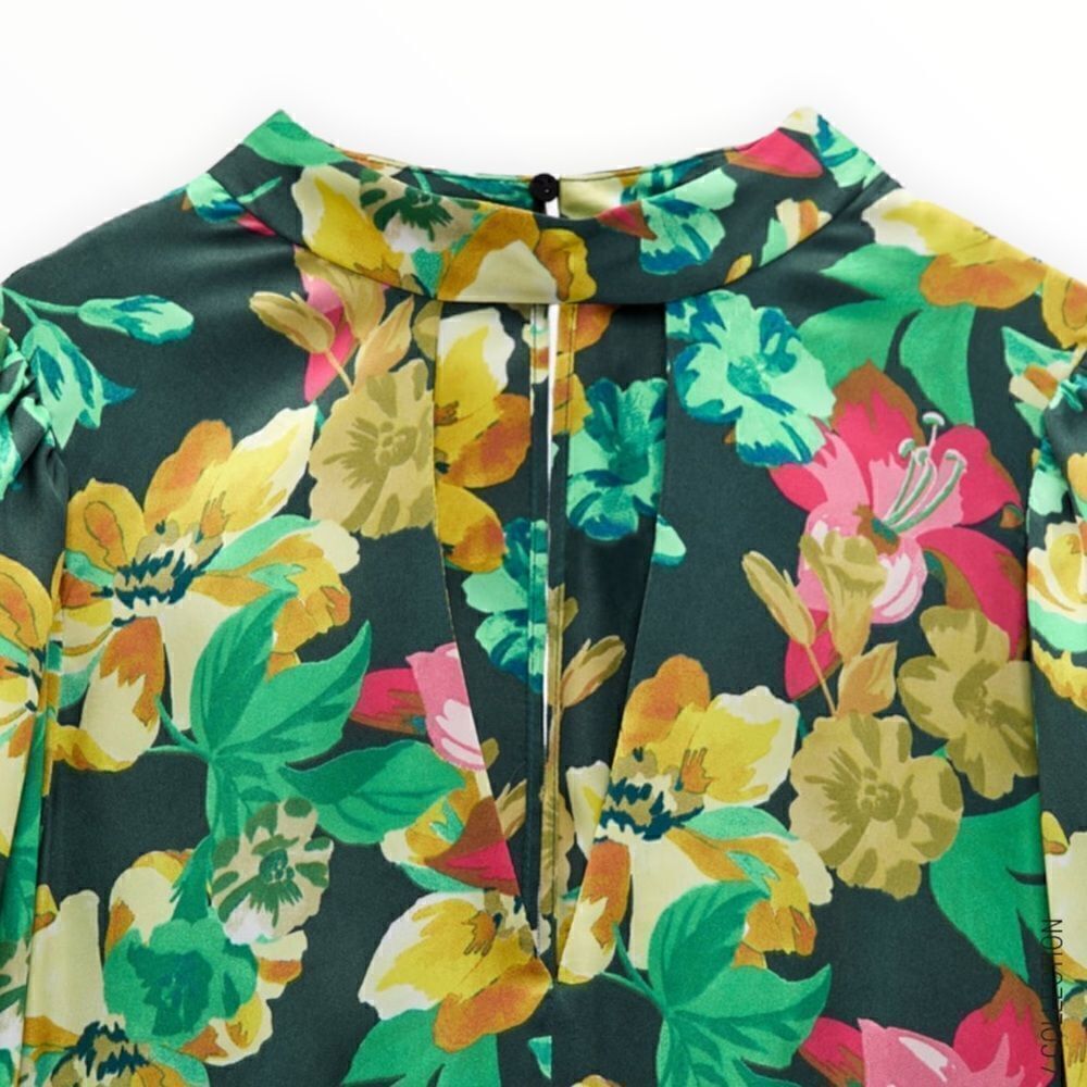 ZARA | Multicolored | FLORAL PRINT DRESS - Picture 4 of 11